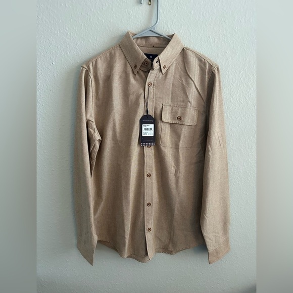 NWT Ben Sherman The Original sand brown button down shirt size small - Picture 1 of 8